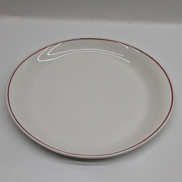 Syracuse China Syralite White Plate Red Rim Restaurant Collectible Vintage - Picture 1 of 9